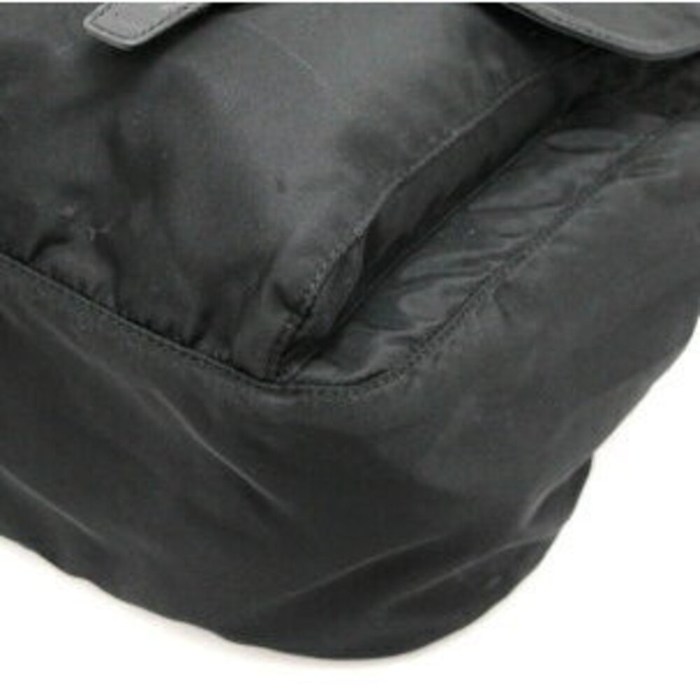 Prada Messenger Nylon Double Shoulder Triangle Bag Black Pocket Logo - Picture 3 of 6